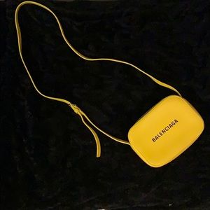 Yellow xs balenciaga camera bag